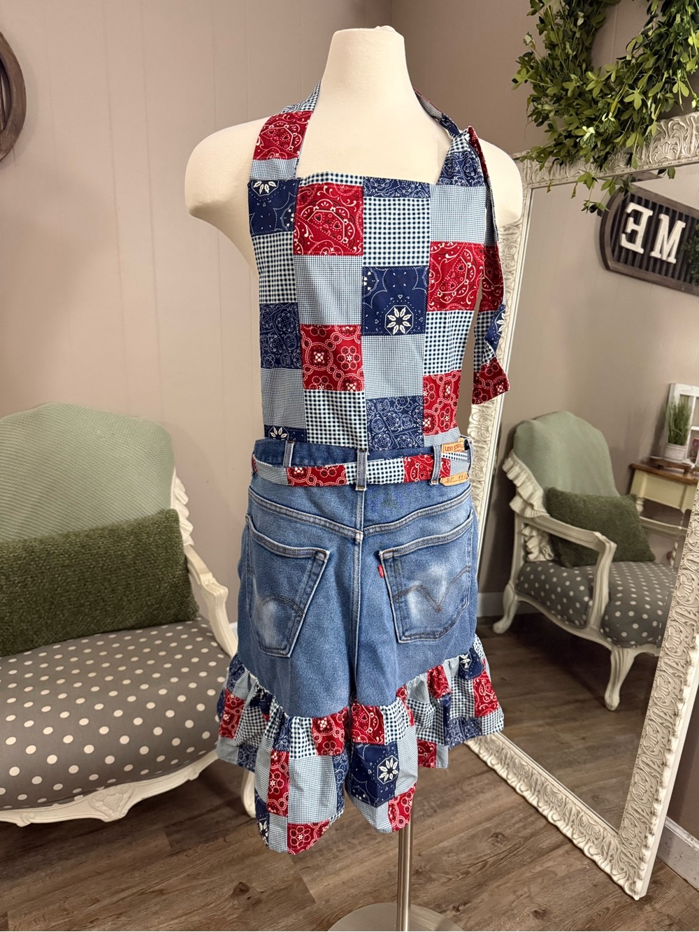 Upcycled Levi’s Denim Americana Apron
